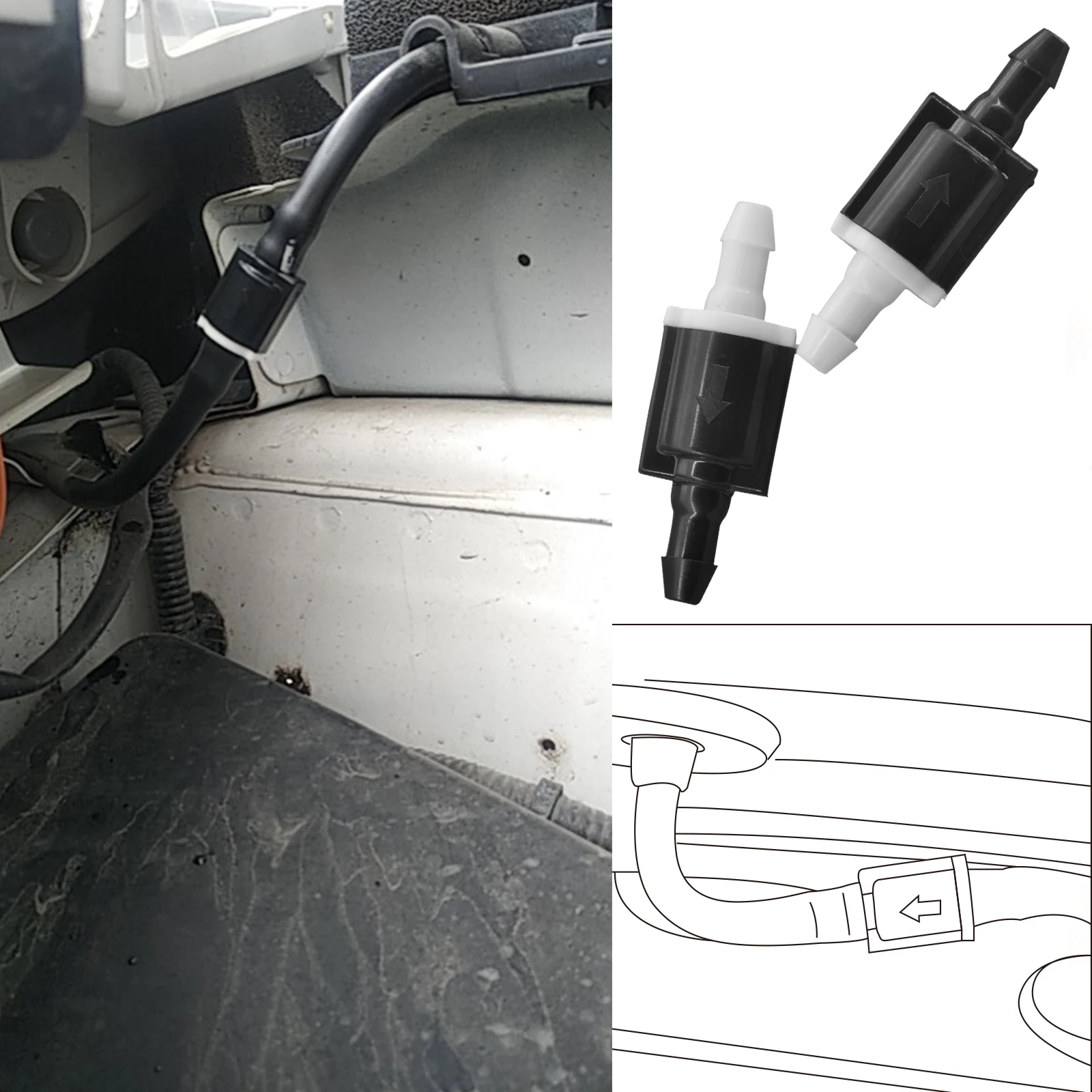 2 pezzi rondella tergicristallo valvola di ritegno parabrezza per Renault Modus Twingo Traffic Vivaro Kangoo Zoe