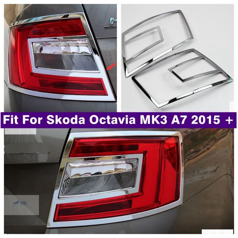 

Rear Tail Lights Taillight Lamps Decoration Frame Cover Trim For Skoda Octavia MK3 A7 2015 - 2018 Chrome Accessories Exterior