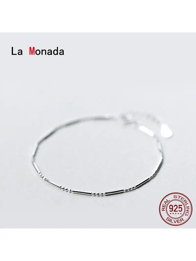 La Monada Fine Silver 925 Biżuteria Bransoletka Kobieta Mały koralik Minimalistyczne bransoletki dla kobiet Srebro 925 Sterling — zdjęcie 2