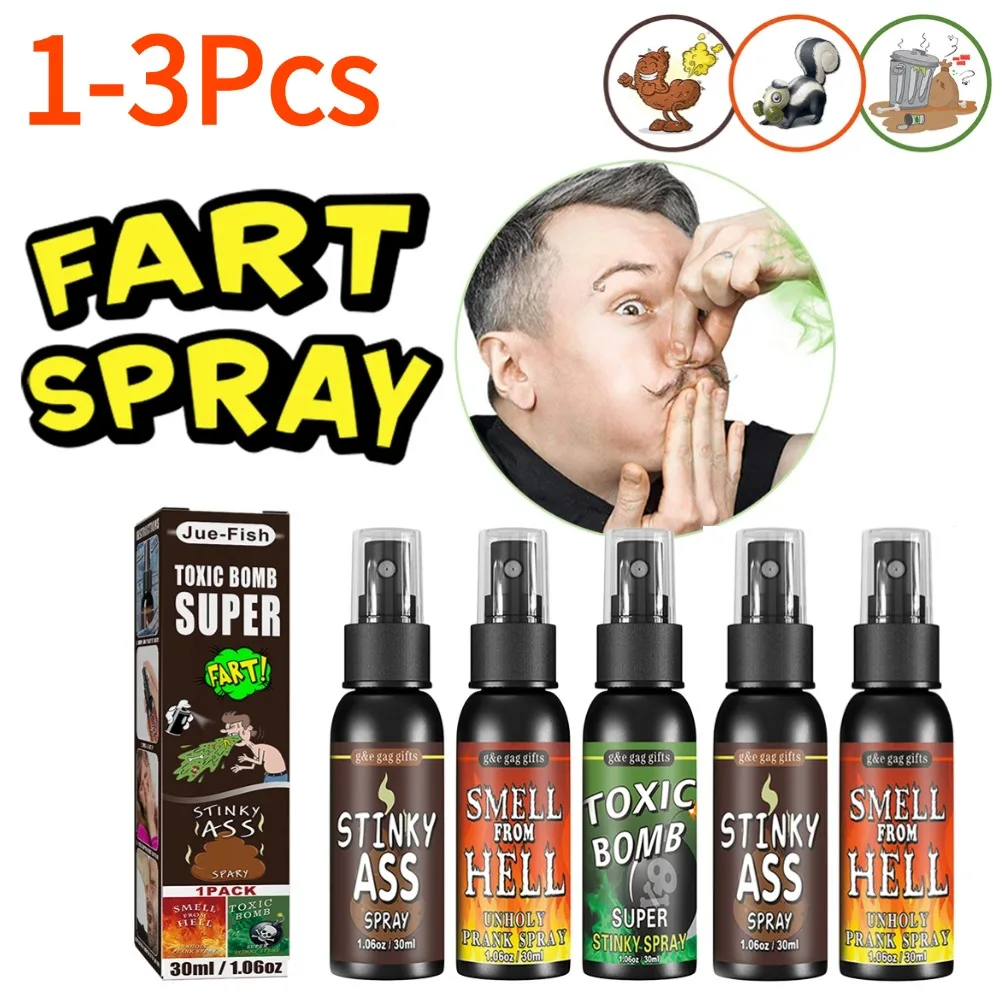 1-3Pcs Fart Gag Spray Prank Joke Plastic Smelly Stinky Gags Party Supplies Spray Can Stink for Adults Kids Non Toxic for Party