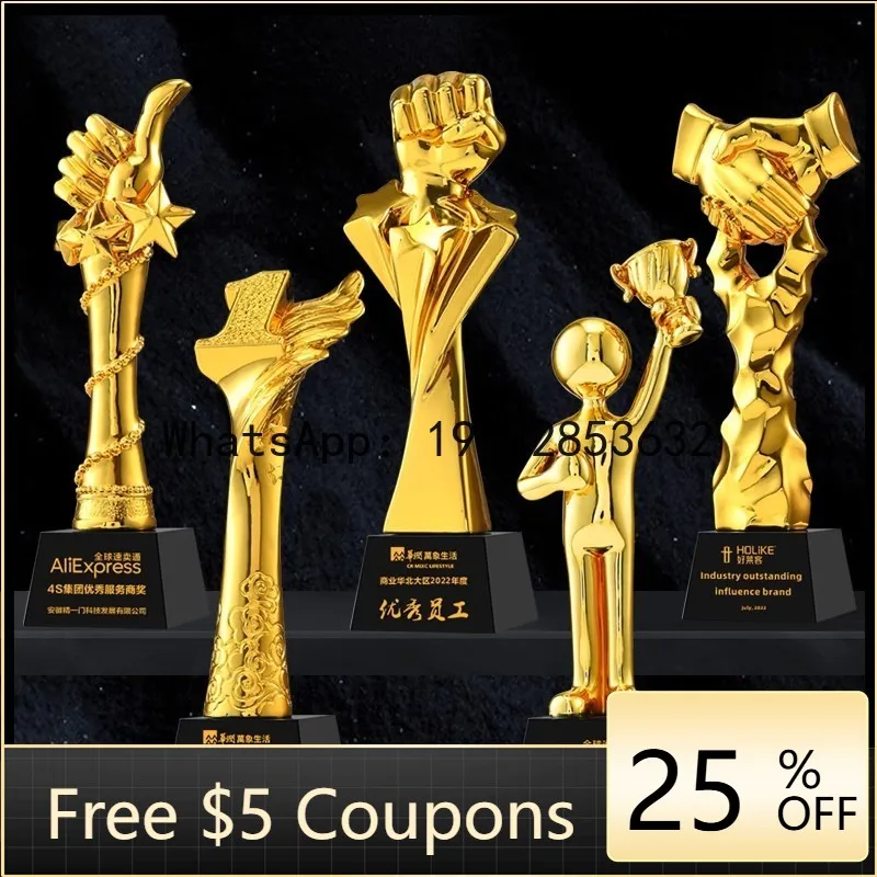 

L2-5 Resin Creative Trophy Custom Crystal Outstanding Employee Basketball Football Competition Honor Production