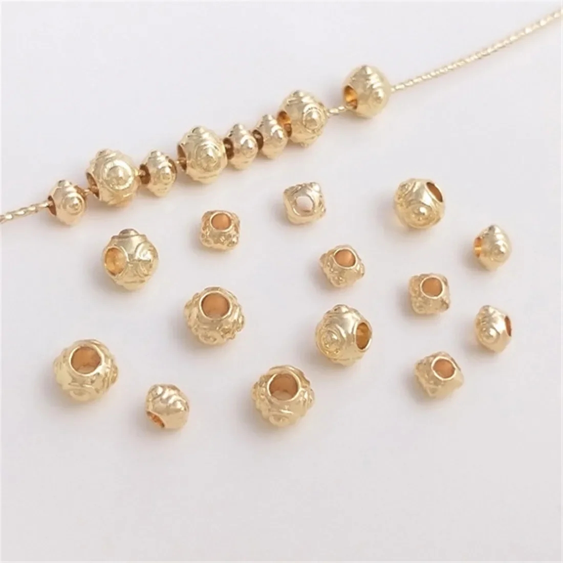 

14K Gold Bag Four Corner Loose Beads Dragonfly Eye Separated Beads DIY Handmade Bracelet Necklace Accessories Jewelry Materials