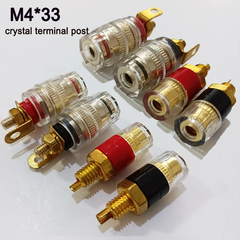 High end Brass Crystal Binding Post 4mm Banana Plug Socket for Amplifier and Speaker Terminal Connector