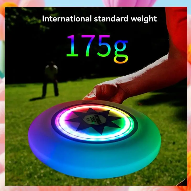 Flying Disc Flying Disc Luminescence Outdoor Playing 175G 8 Dazzling Color Modes-ABJQ