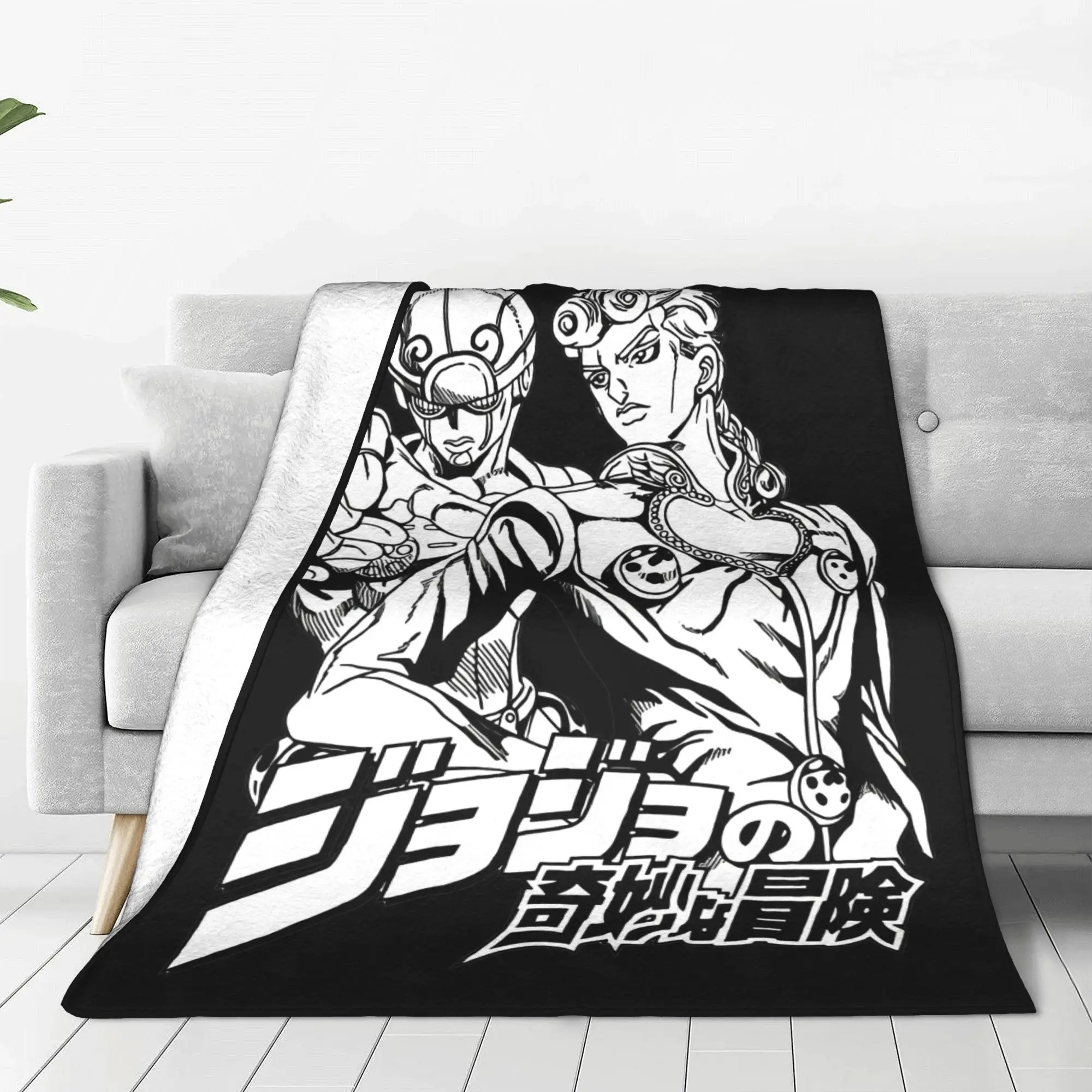 Jojos Bizarre Adventure Powerful Stand User Blankets Flannel Multifunction Soft Throw Blankets for Home Couch Bedspread