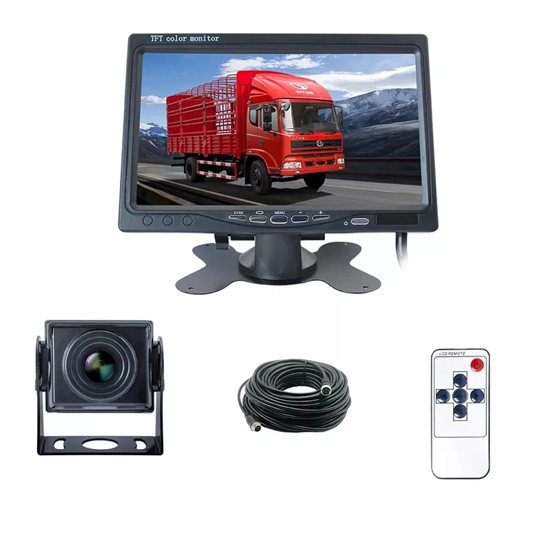 

24V AHD 7 Inch TFT Digital Monitor Reverse Backup Radar Waterproof Video Parking Sensors Night View For Bus Truck Karadar PZ612