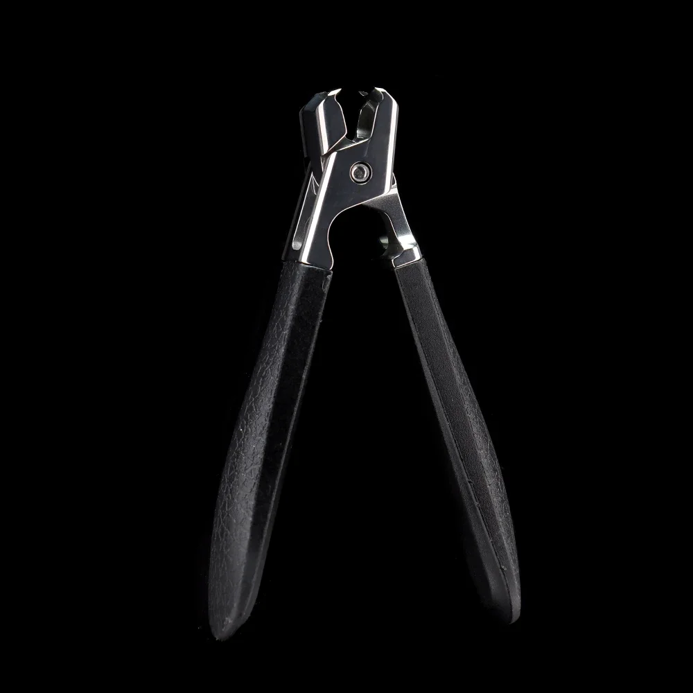 

Stainless Steel Nail Clipper With Black Leather Handle Manicure Tools