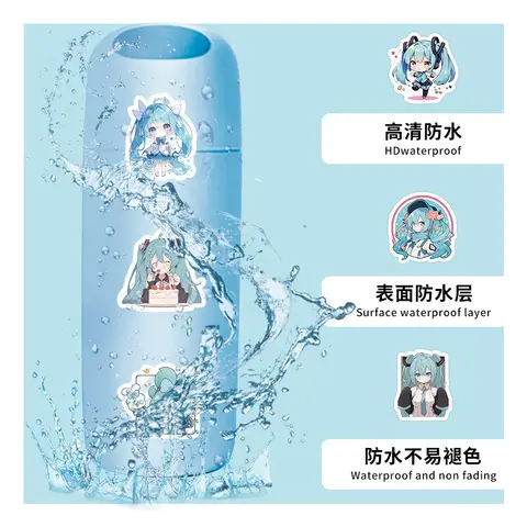 100 पीस हत्सुने क्यूट मिकू स्टिकर पैक वाटरप्रूफ फोन केस कार्टून जर्नलिंग स्टेशनरी कवाई पैकेजिंग लैपटॉप स्टिकर 6 best sales मिकू स्टिकर - №2