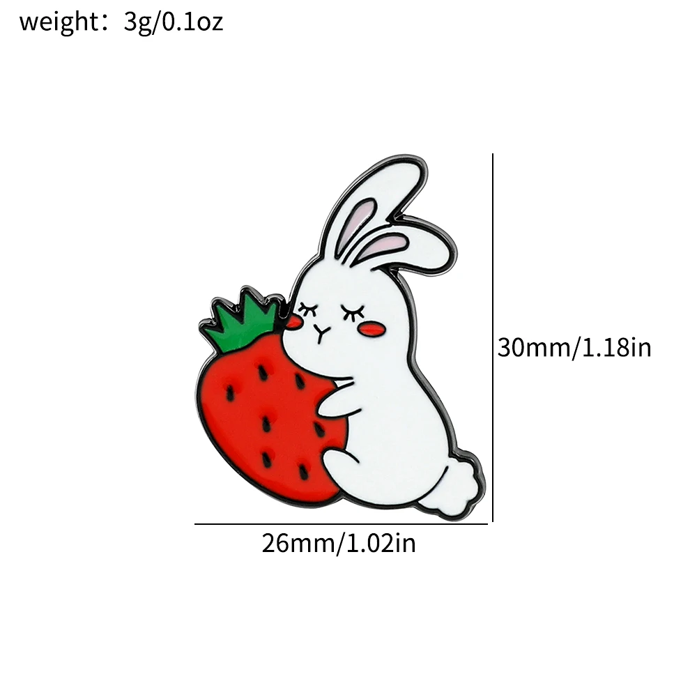 6 Pcs Cute Little Rabbit Brooch Creative Love Carrot Enamel Brooch Metal Paint Badge Backpack Clothing Jewelry Wallet Pendant