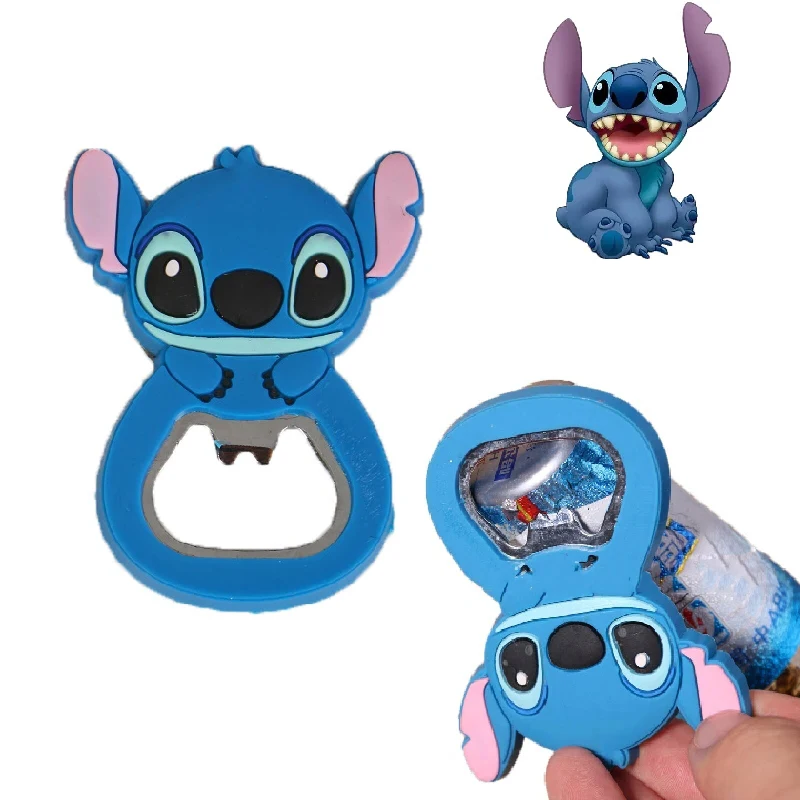 Disney Kawaii Animation Lilo Stitch Peripheral Accessories Refrigerator Magnet Multifunctional Beer Bottle Opener Gift