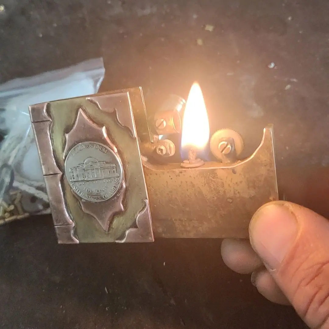 Patrol Book Handmade Oil Lighter Brass Decorative Personalized Creative Crafts