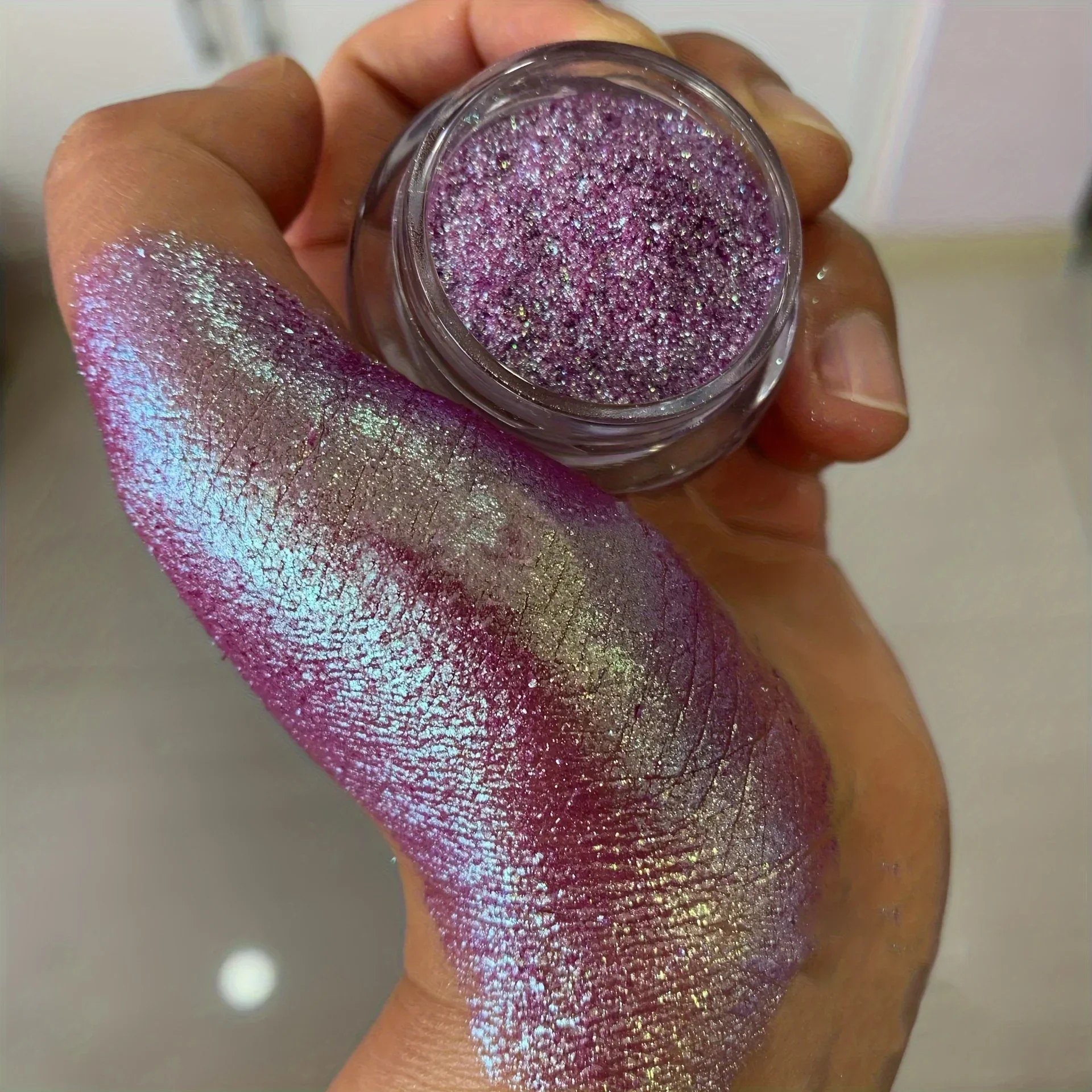 Vibrant  Mini Aurora Chameleon Glitter Powder, Multi-Color Gradient Berry/Purple/Blue/Green Tones Stunning Body Makeup