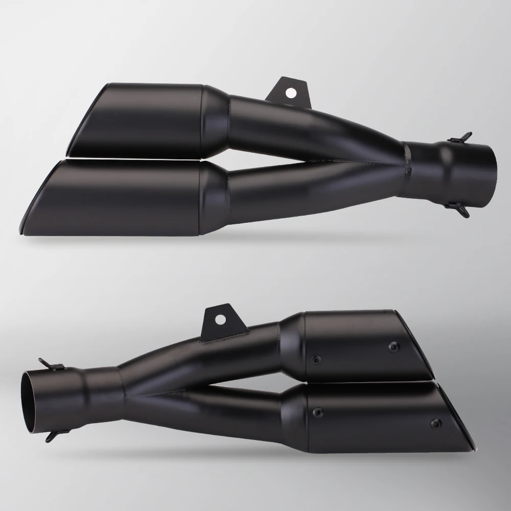 Tubo di scarico a doppia uscita con silenziatore di scarico moto DB Black Boy universale