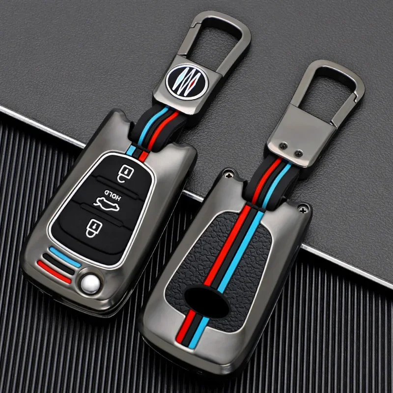 

Zinc Alloy Silicone 3 Button Flip Remote Key Fob Case Cover For for Kia K2 K5 Pro Ceed HYUNDAI i20 i30 i40 SANTA Car Key Cover