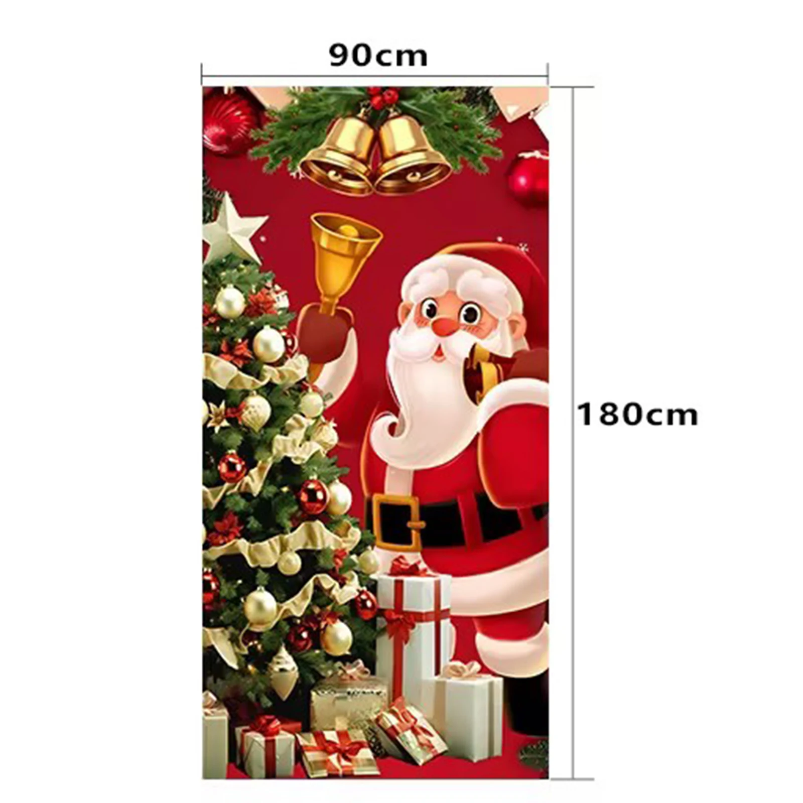 2025 Christmas Door Cover Decoration Santa Door Hanging Banner Santa Claus Backdrop Photo Booth Prop for New Year Christmas Eve