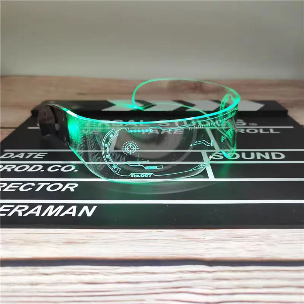 1 szt. Świecące diody LED okulary przeciwsłoneczne Vintage Punk gogle mężczyźni kobiety Fashion Party świąteczne kolorowe świecące odcienie okularów UV400 — zdjęcie 5