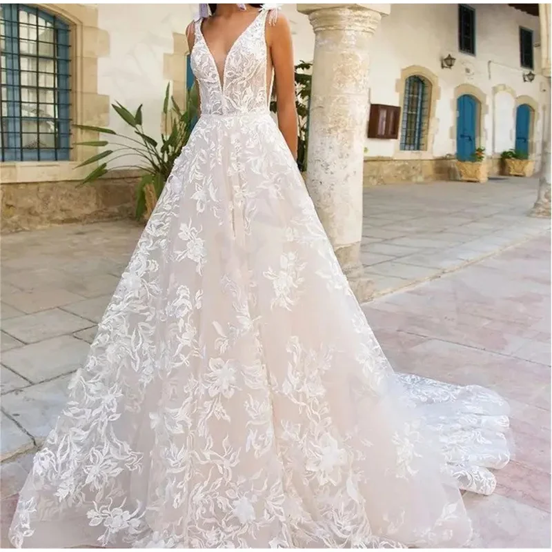 Wedding Party Dress White Lace Prom Dresses for Formal Occasions Robe De Soiree Femmes Evening Gown Ball Gowns Long Customized