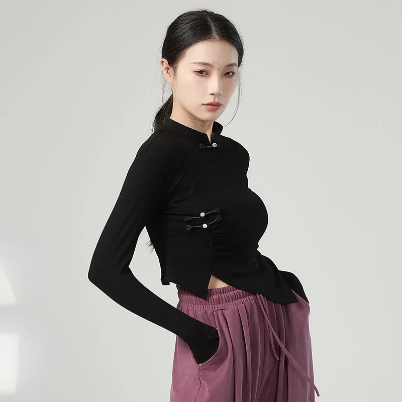 Modern Dance Body Dance บัลเล่ต์ฝึกชุดคลาสสิกแขนยาวนักเรียน Art Exam TOP หญิง