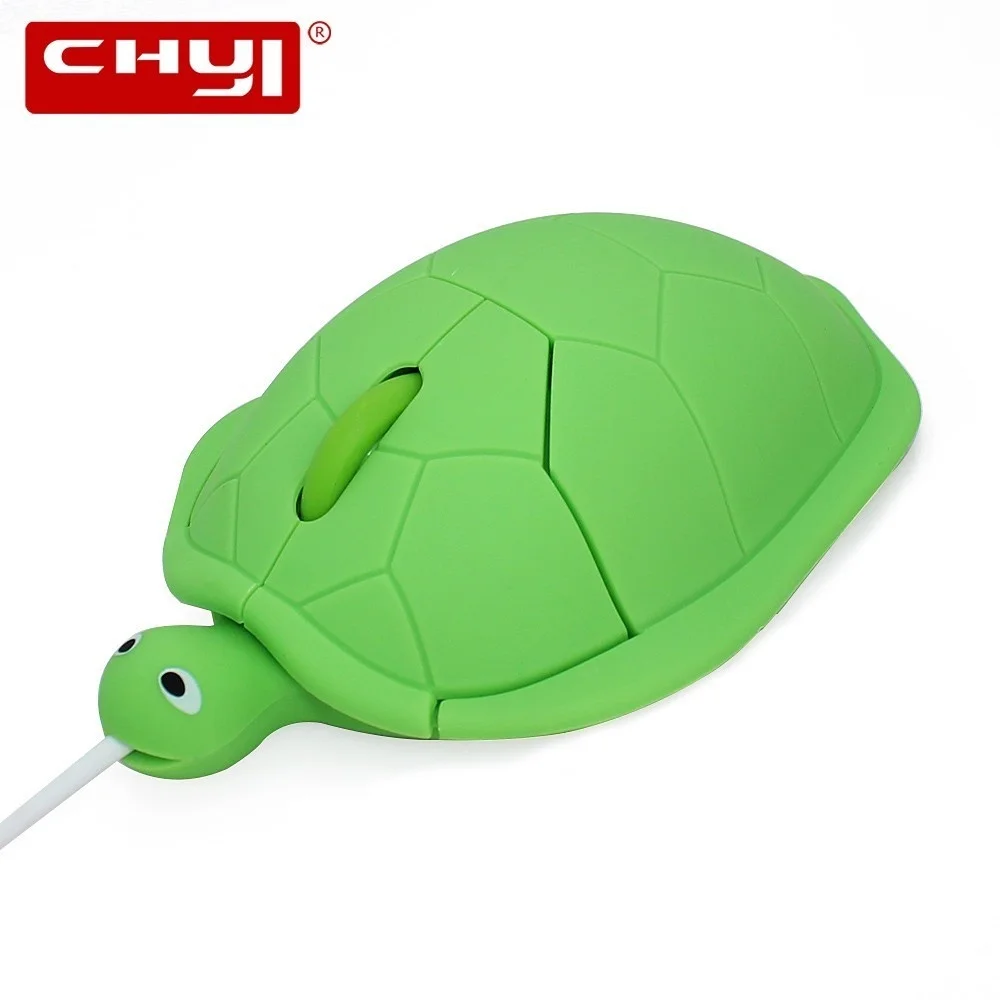 CHYI Cute Turtle Shape Computer Mouse Mini USB Cable Optical Mause Wired 3D Creative Cartoon Kids Lovely Gift PC Mice For Laptop