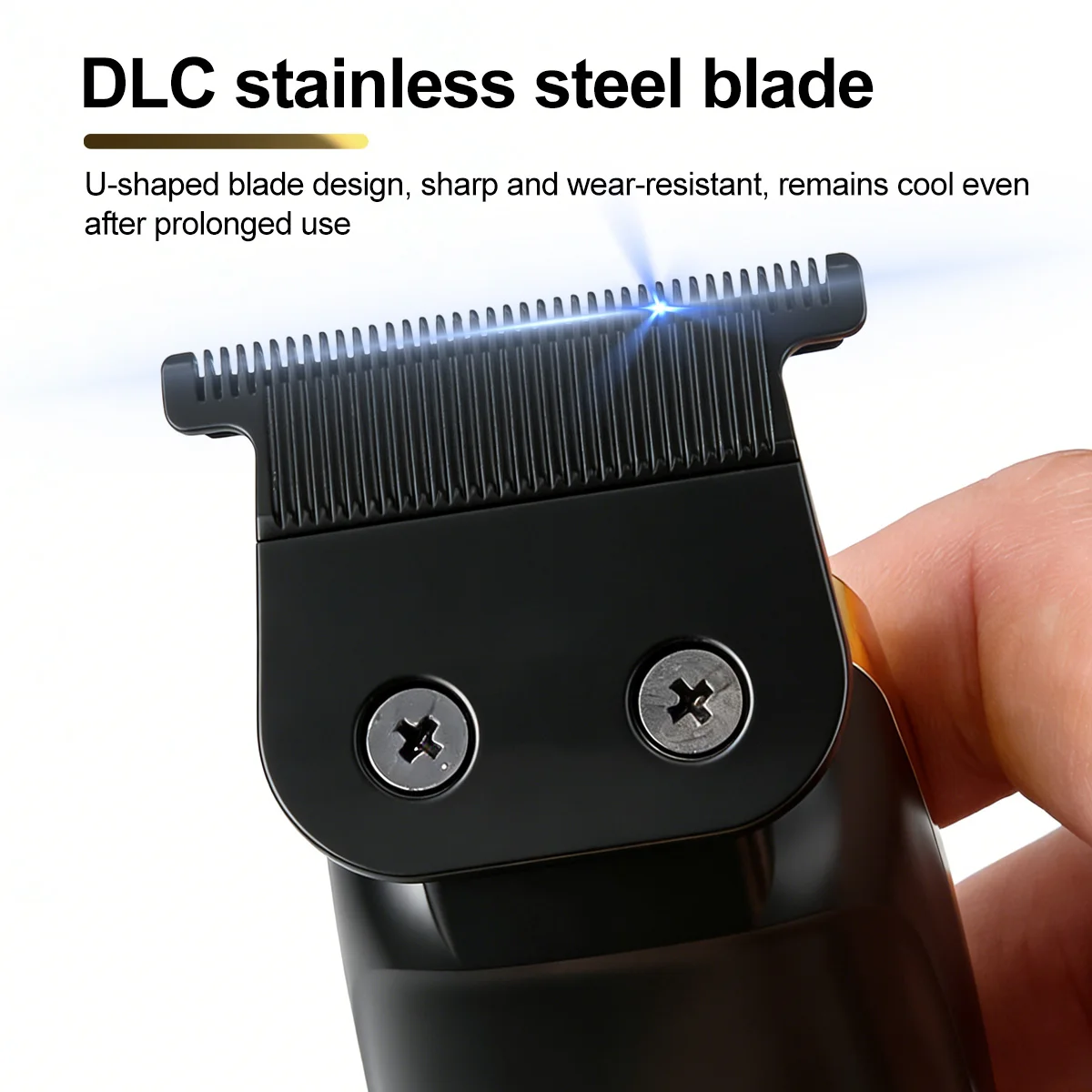 Professional Trimmer HT-6853 Adjustable Speed 7000/7500/8000RPM DLC Coated High-Quality Stainless Steel Blades 0 Tooth with Base