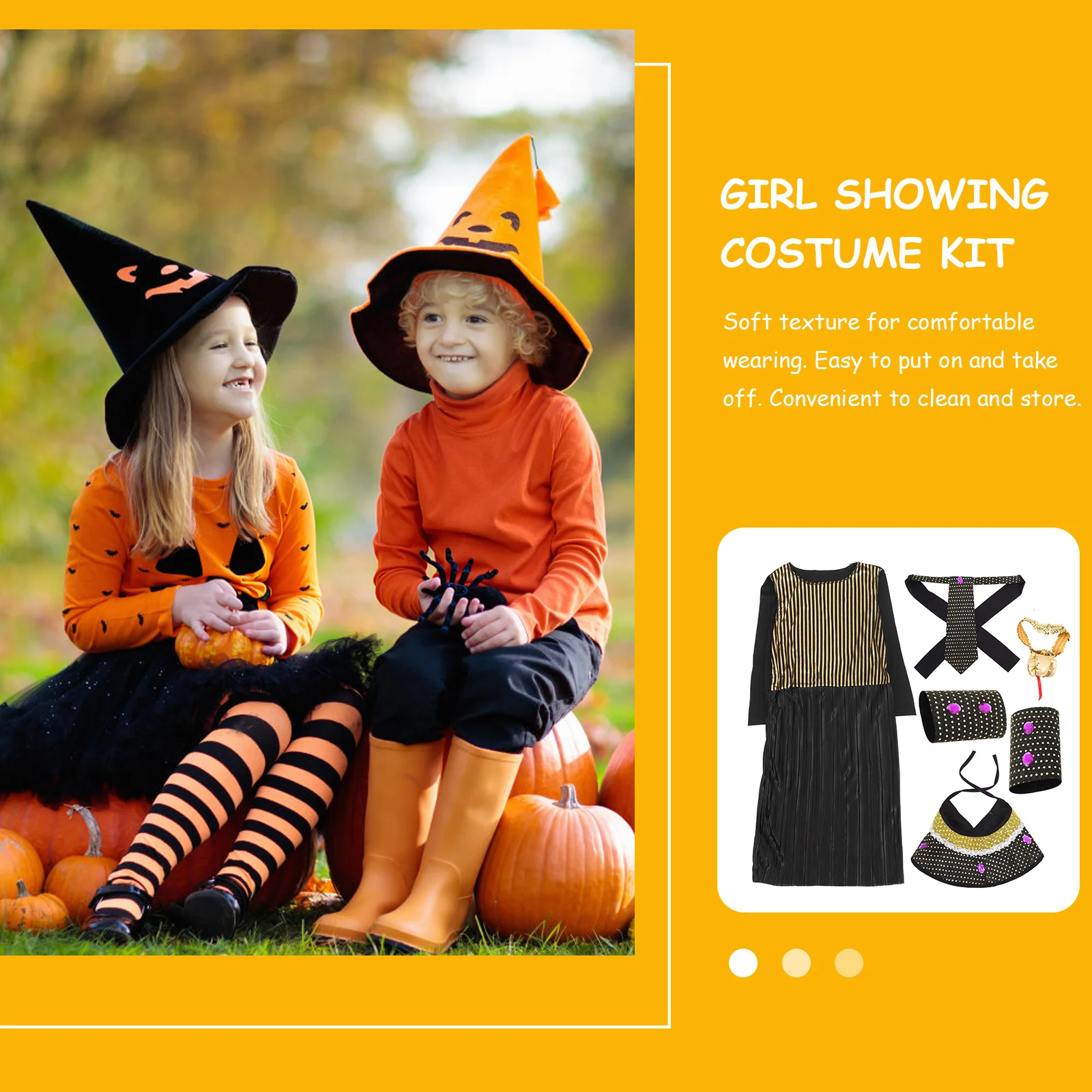 

Halloween Costume Kit for Girls Size M Children Cosplay Outfit Soft Comfortable Easy to Wear Girls Costumes