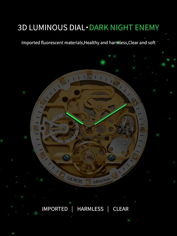 High-end Luxury Designer Automatic Movement Clock Gold Mens Watch Vintage Stainless Steel Skeleton Mechanical Male Wrist Watches