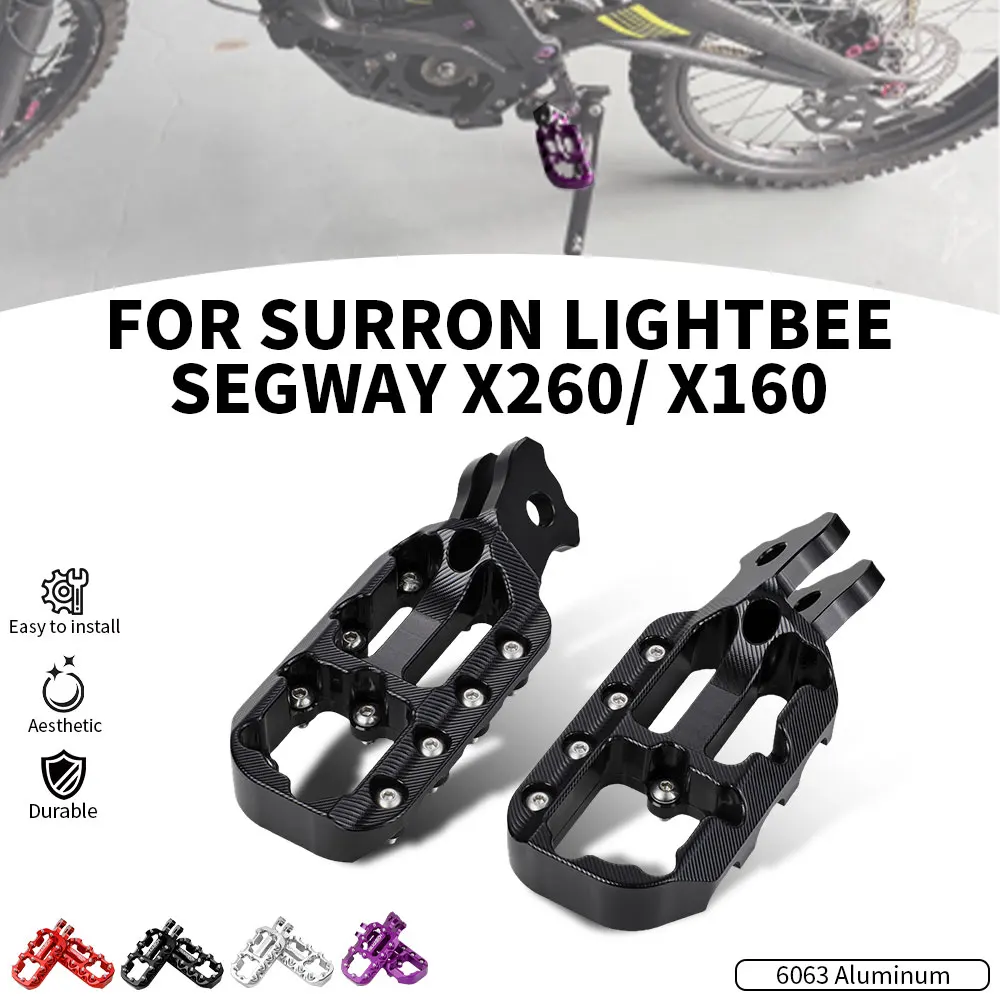 

Motorcycle Parts Footpeg Pedals Rests For Surron Lightbee Segway X260/ X160 electric Dirt Bike E-bikes 6063 Aluminum Commute