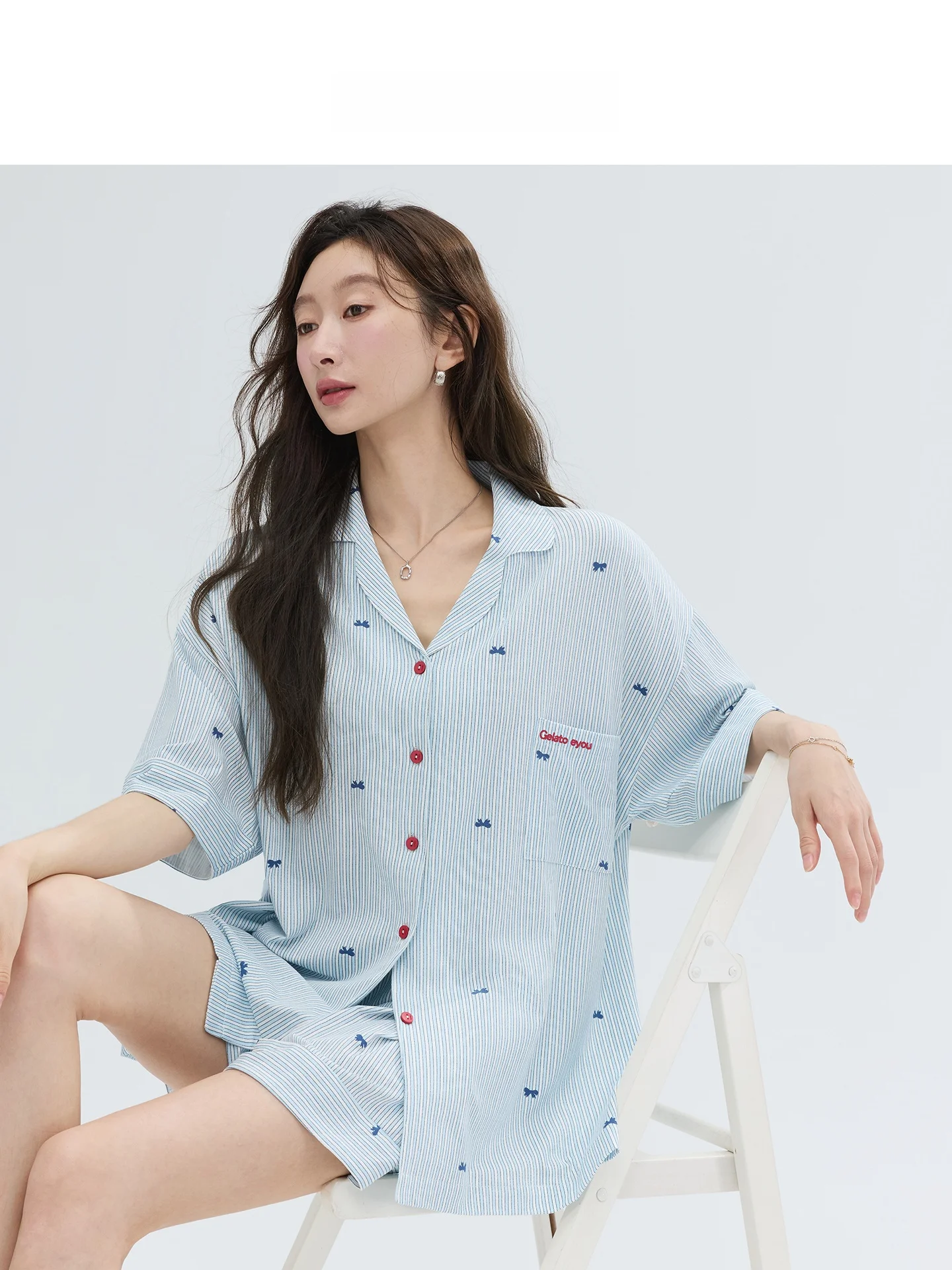 helloyashute-ropa-de-dormir-de-verano-para-mujer-conjunto-informal-de-manga-corta-ajuste-holgado-comoda-transpirable-sen