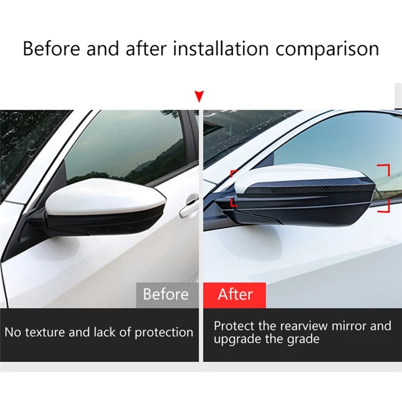 Auto d'epoca In Fibra di Carbonio Laterale Specchietto retrovisore Trim Telaio di Copertura Specchio Esterno Adesivi per Honda 10Th Gen Civic 2016-2020