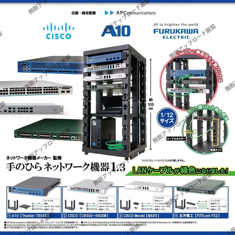 

Authentic Network Equipment 1 3 Miniature Server Model Figurine Collectible Toy Gashapon Japanese Original Desk Decor