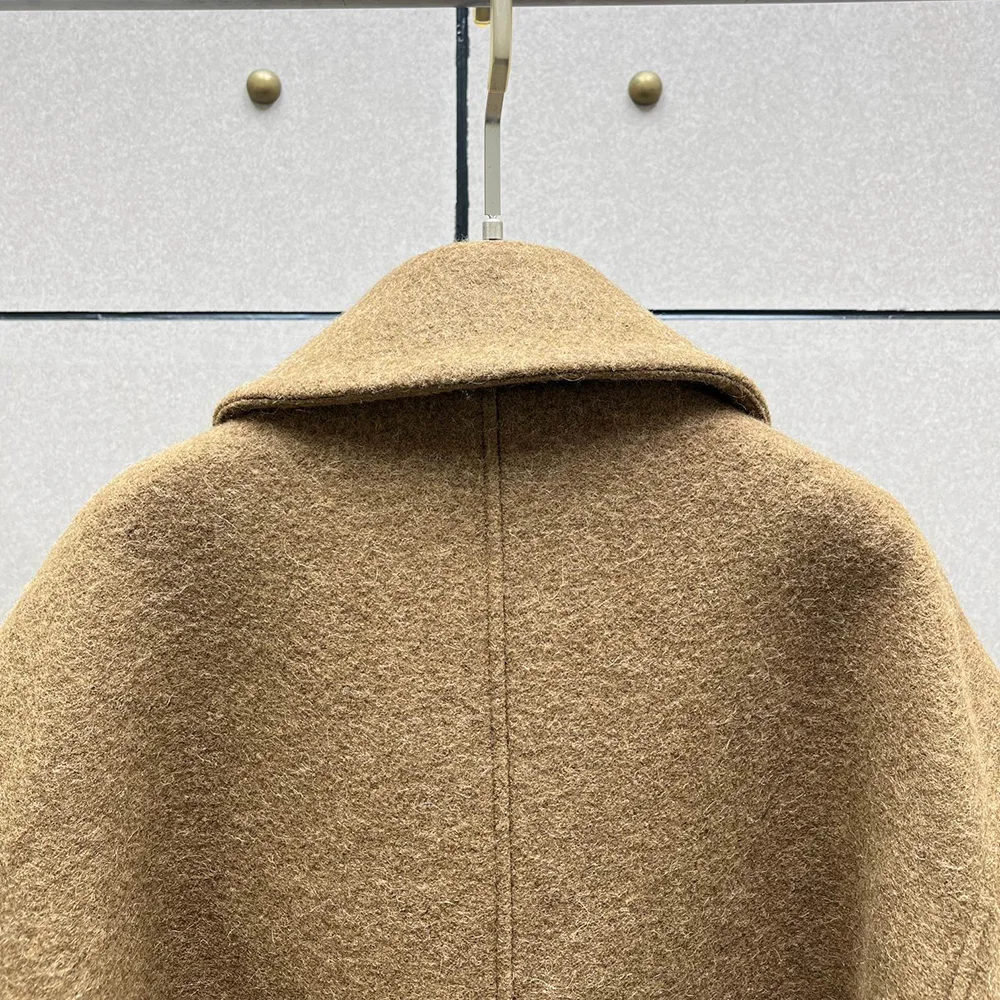 여성용 울 혼방 재킷, Y2k 벨트 코르셋, 레트로 우아한 더블 브레스트 트위드 재킷, 2024 가을 및 겨울 상의, 신상