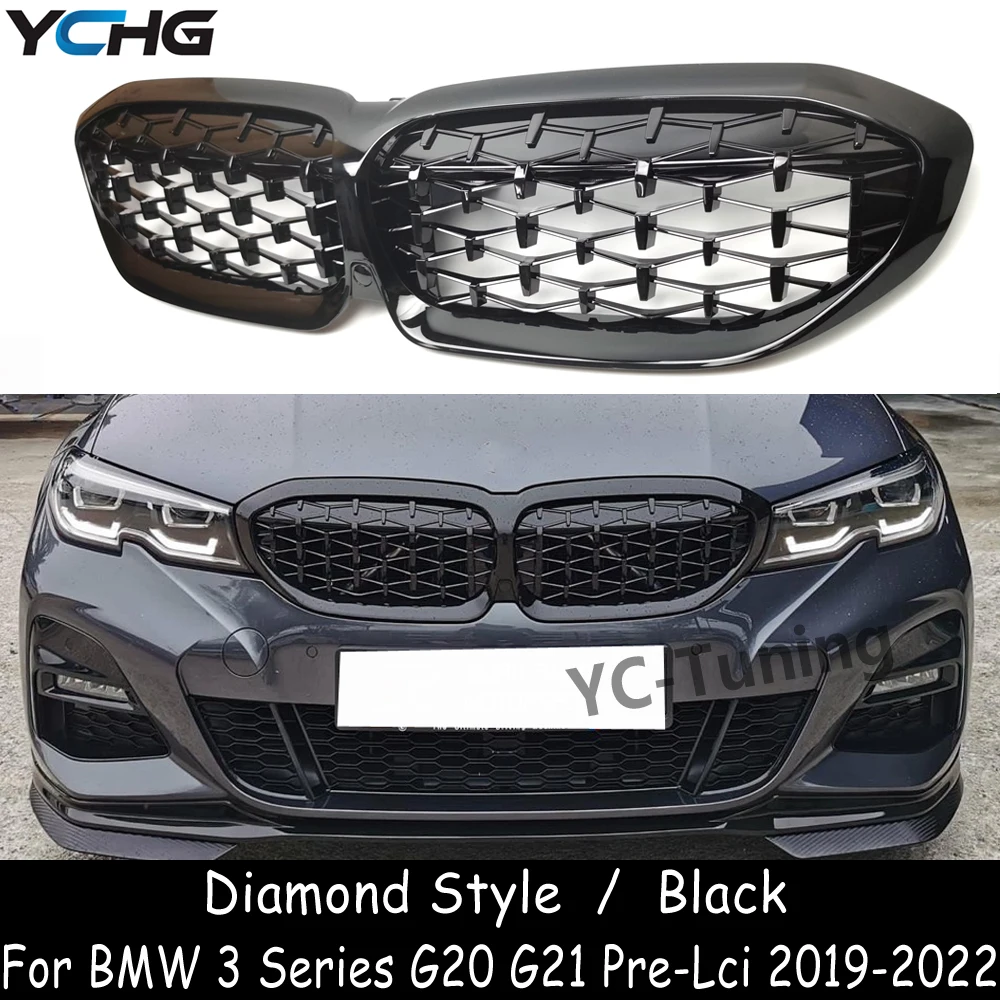 

G20 G21 Pre-Lci Diamond Style Grille For BMW 3 Series G20 G21 318i 320i 330i M340i M340d 330d 320d Front Bumper Grille 2019-2022