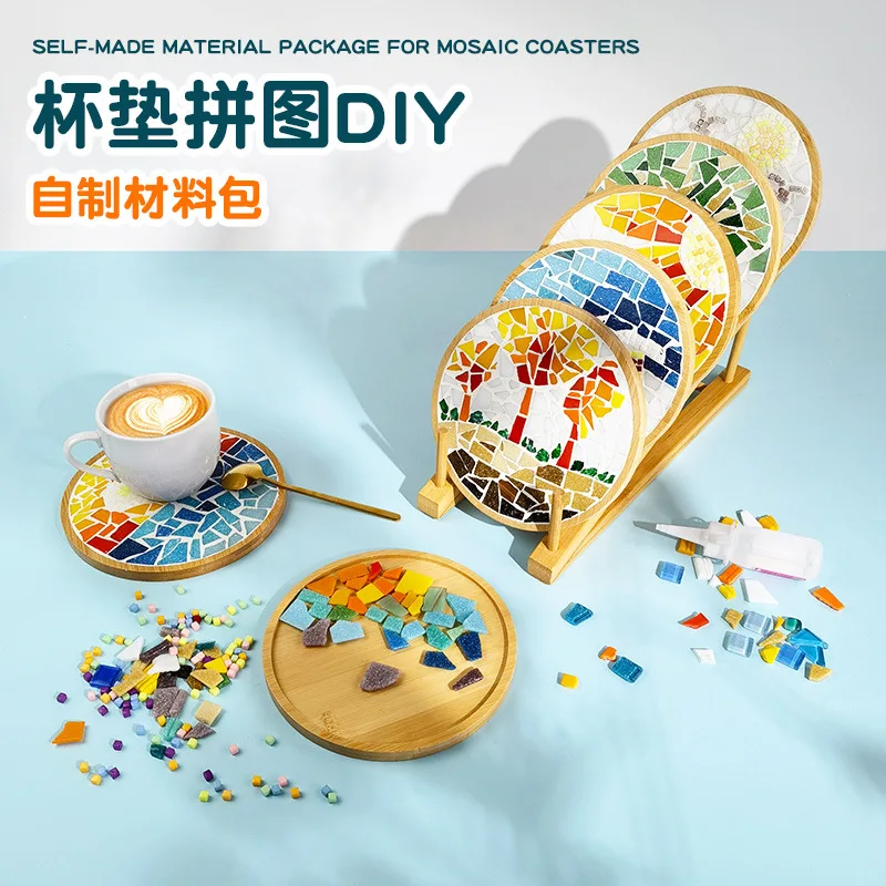 

Large Mosaic Coaster DIY Kit, Creative Glass Sticker Handmade Gift for Kids Adults