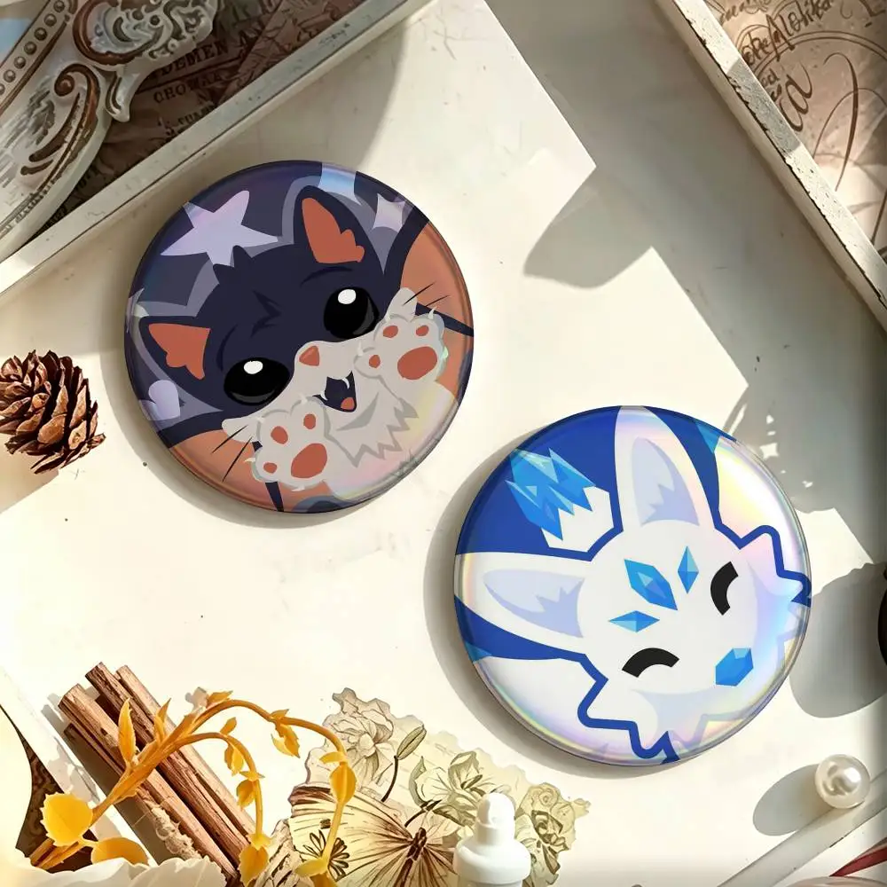 Game A-Adopts Me  Enamel Pin Tinplate Round Brooch Cosplay Nijigen Otaku Culture Badge 25mm 32mm 44mm 58mm