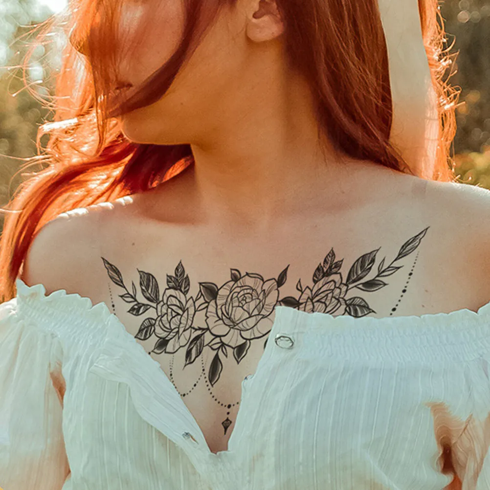

6pcs Temporary Realistic Realistic Temporary Tattoos Transfer Chest Decorative Art Body Tattoos for Adults
