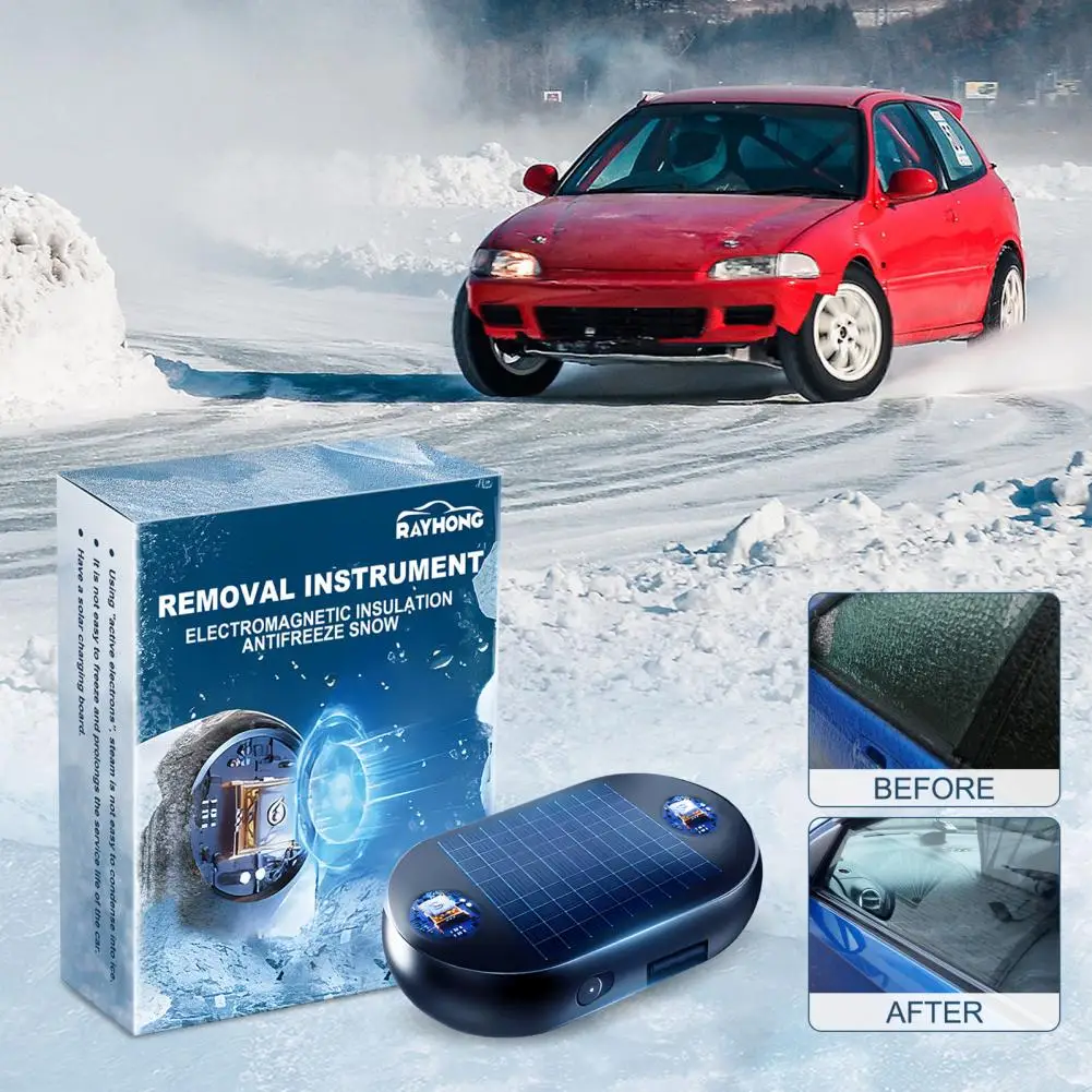 Pet-friendly Car Snow Removal Solar Powered Car Snow Blower Fast De-icing Tool for Windshield Mirrors Portable Anti-freezing