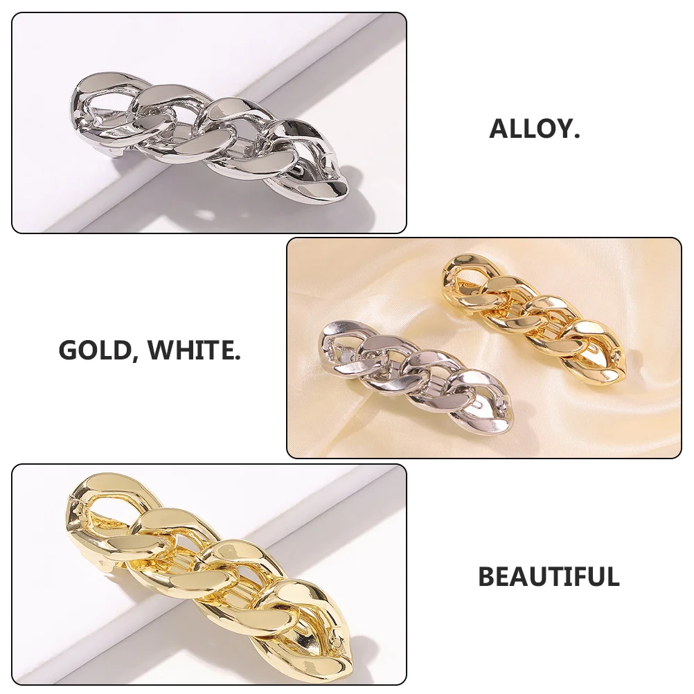 Hair Clips for Women Accessories Alloy Side Barrettes Chained Jewelry Decoration