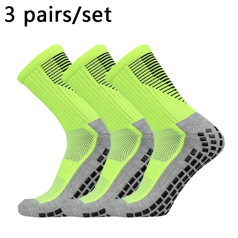 3 Paar Fußballsocken mit Fersenschutzmuster für Herren und Damen, quadratische, rutschfeste Silikon-Fußballsocken, Calcetines Antideslizante – Detail 7
