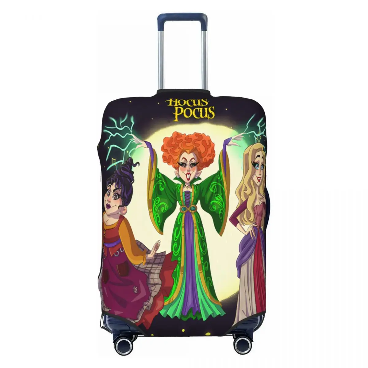 

Hocus Pocus Sanderson Sisters Travel Luggage Cover Elastic Horror Film Suitcase Cover Protector Fit 18-32 Inch