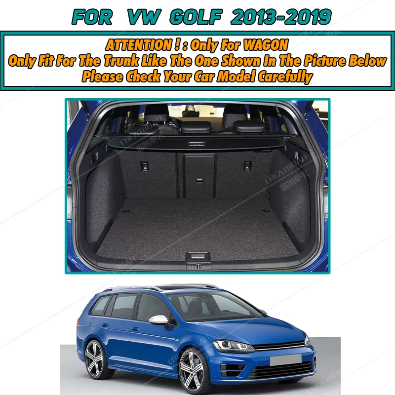 Full Coverage Trunk Mat For VOLKSWAGEN VW Golf 7 Wagon 2013-2019 18 17 16 15 14 Car Cover Pad Interior Protector Accessories