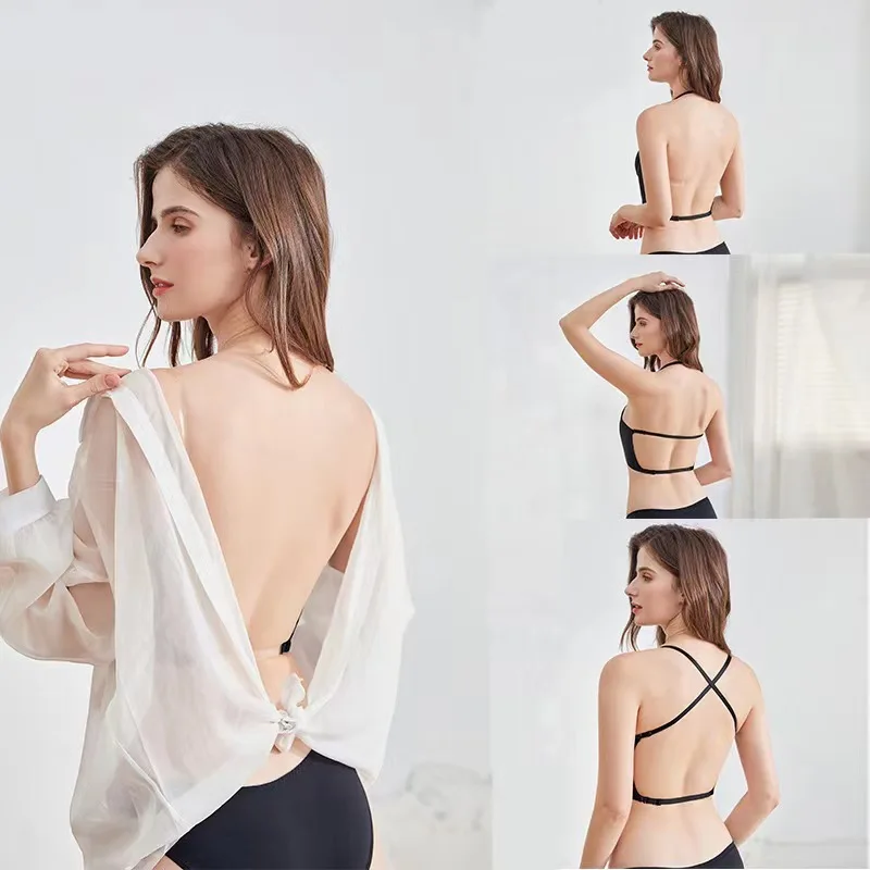 Hot-selling large size U-shaped backless, beautiful back, soft steel ring sexy bra, women's sexy push-up seamless underwear