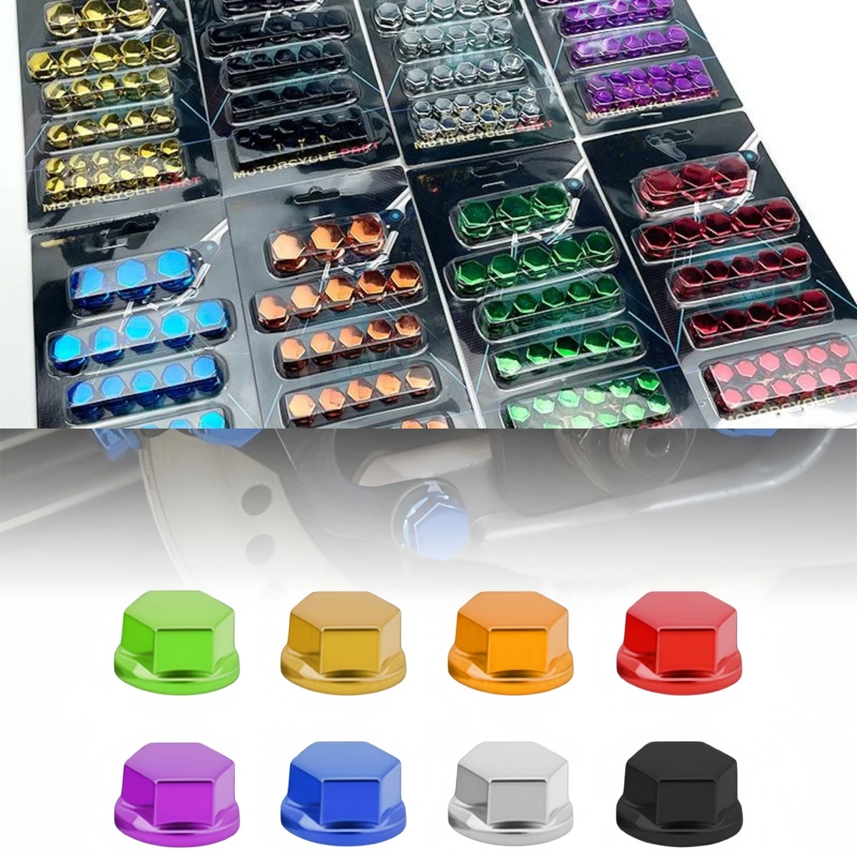 

30pcs 0.8cm/1cm/1.2cm/1.4cm Motorcycle Screw Set Decorative Caps Nut Covers Motorcycle Modification Accessories for Yamaha Honda
