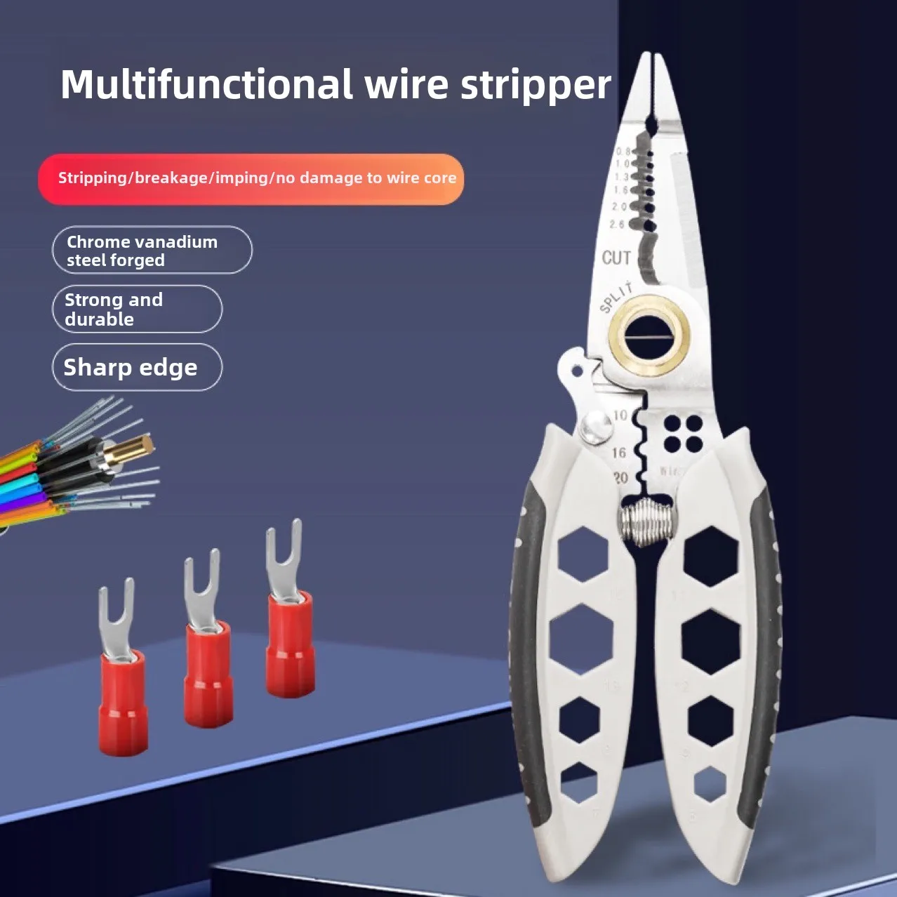 

BIESUO Multifunctional Wire Stripper 7-inch Special Tool for Electricians Cutting Pulling Crimping Wire Winding Screw Tool