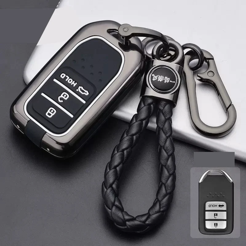 

Zinc Alloy Car Key Case Cover For Honda City Civic Accord CRV Odyssey Keyless Remote Protection High-grade Accessories Keychain