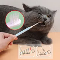 Set de 2 cepillos de dientes 360 grados para mascotas