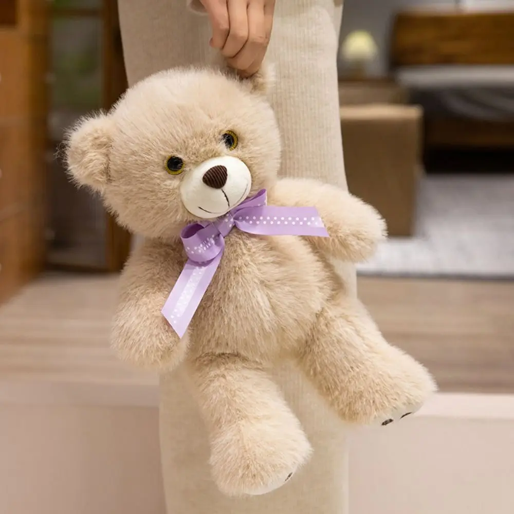 Lint Strikje Strik Beer Knuffels 3D Ogen Paar Beren Pluche Beer Pop Cartoon PP Katoen Knuffeldier Kussen