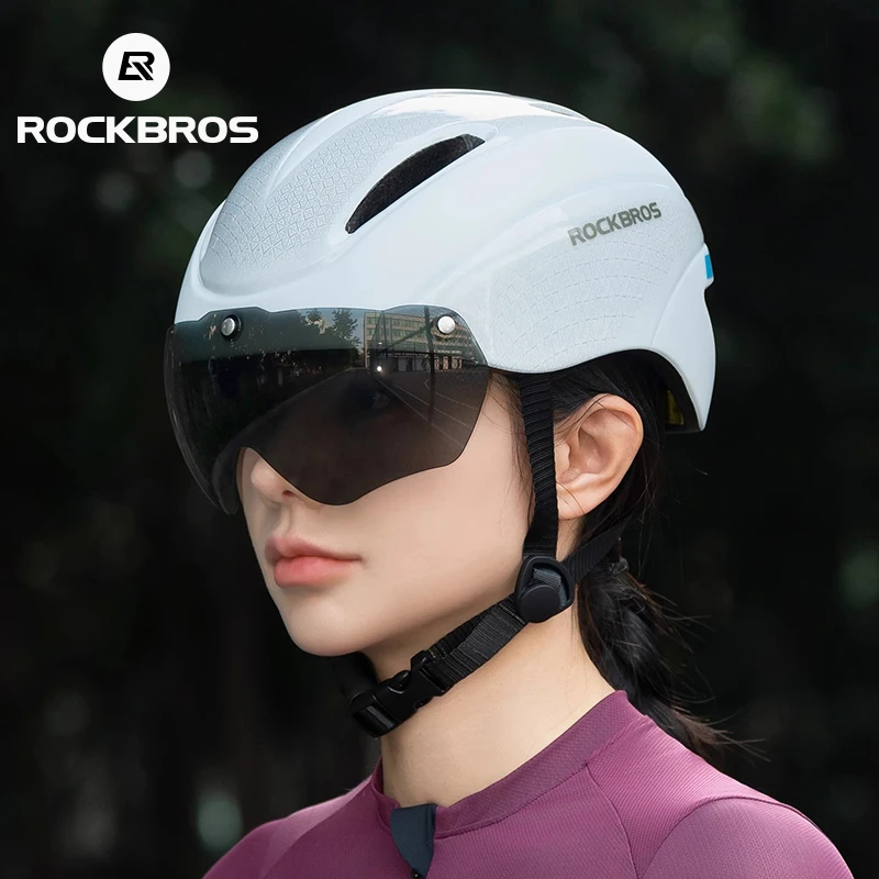 

ROCKBROS Cycling Helmet Integrally Molded Comfortable Breathable Adjustable With Goggles Men Women MTB Road Bike Safety Helmet
