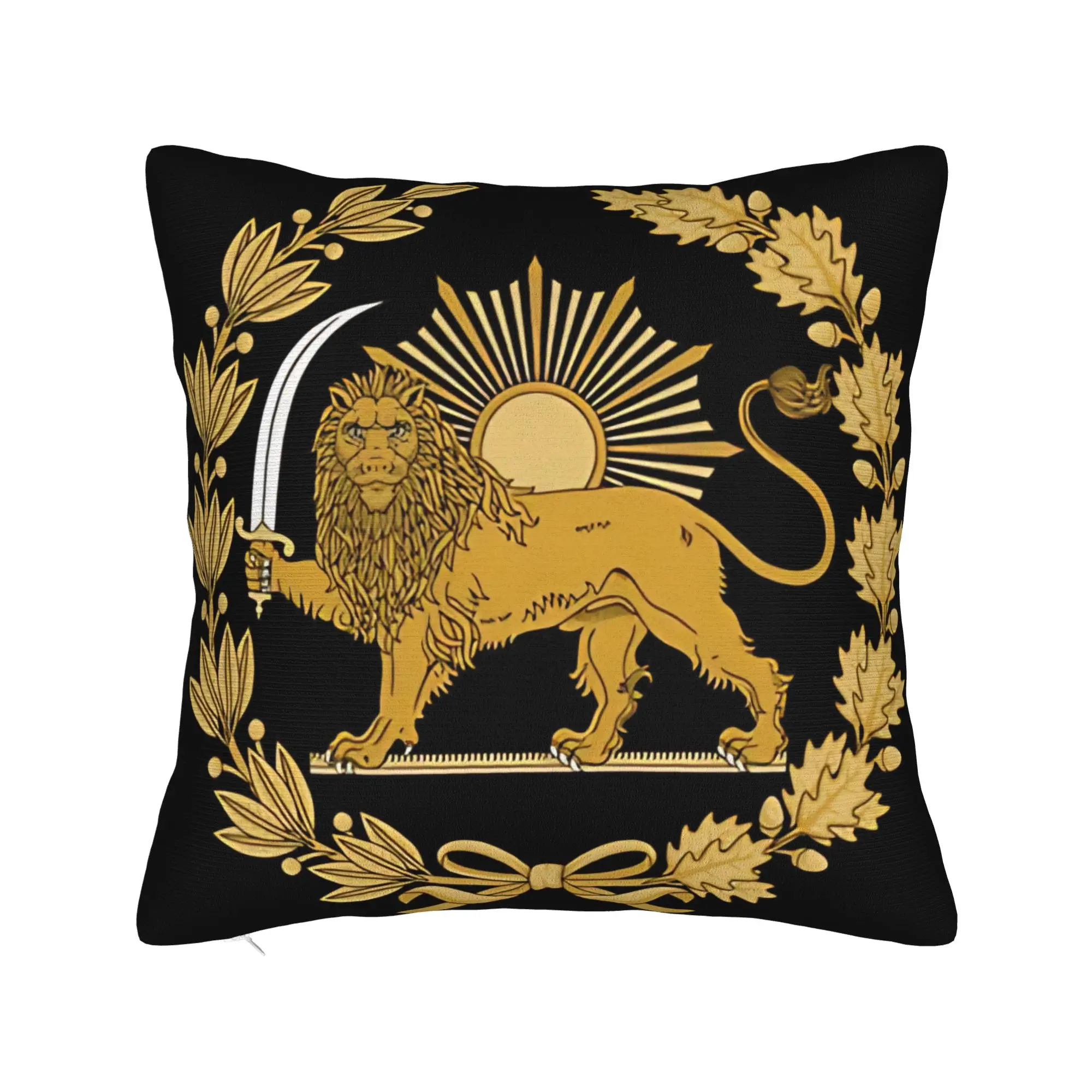 Lion and Sun Emblem of Persia Iran Pillow Cover  Print Cushion Cover Funny Pillow Case For Chair Sofa Home Decor
