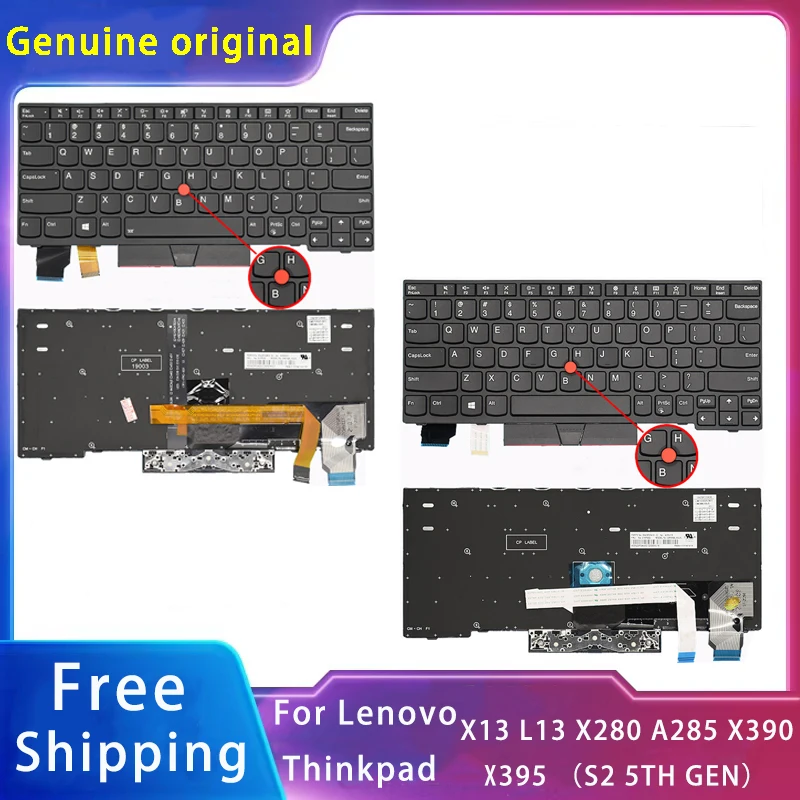 

New For Lenovo Thinkpad X13 L13 X280 A285 X390 X395 (S2 5TH GEN) Replacemen Laptop Accessories Keyboard With Mouse Rod