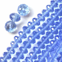 Blue Multi Colors 6x8mm Crystal Rondelle Beads Faceted Glass Loose Beads for Jewelry Making DIY Bracelet Necklace